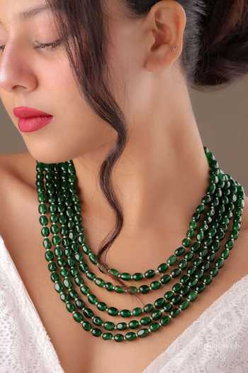 MRJEWELS Layered Pearl Statement Necklace 