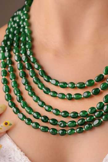 MRJEWELS Layered Pearl Statement Necklace 