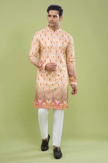 Shop Arihant Rai Sinha Multi Color Cotton Embroidered Kurta And Pant Set Shop_Arihant Rai Sinha_Multi Color Cotton Embroidered Kurta And Pant Set