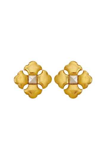 Radhika Agrawal Jewels Pansy Geometric Shaped Stud Earrings 
