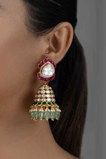 Joules by Radhika Multi Color Neina Embellished Jhumka Earrings Online at Aza Fashions Joules by Radhika_Multi Color Neina Embellished Jhumka Earrings _Online_at_Aza_Fashions