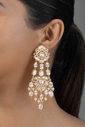 Joules by Radhika Gold Plated Ruaya Chandelier Earrings Online at Aza Fashions Joules by Radhika_Gold Plated Ruaya Chandelier Earrings _Online_at_Aza_Fashions