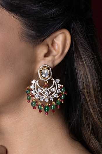 Joules by Radhika Multi Color Tanirika Chandbali Earrings Online at Aza Fashions Joules by Radhika_Multi Color Tanirika Chandbali Earrings _Online_at_Aza_Fashions