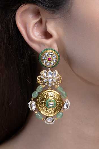 Joules by Radhika Gold Plated Aadya Embellished Earrings Online at Aza Fashions Joules by Radhika_Gold Plated Aadya Embellished Earrings _Online_at_Aza_Fashions