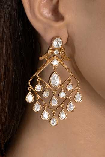 Joules by Radhika_Gold Plated Lira Embellished Earrings _Online_at_Aza_Fashions