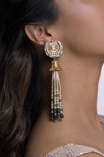 Joules by Radhika Gold Plated Trisha Long Tassel Earrings Online at Aza Fashions Joules by Radhika_Gold Plated Trisha Long Tassel Earrings _Online_at_Aza_Fashions