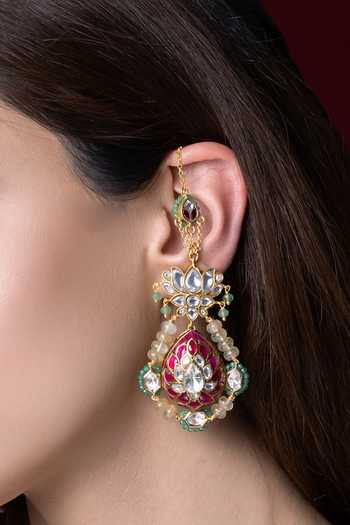 Joules by Radhika Gold Plated Gaurika Embellished Earrings Online at Aza Fashions Joules by Radhika_Gold Plated Gaurika Embellished Earrings _Online_at_Aza_Fashions