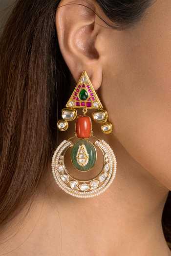 Joules by Radhika Multi Color Charita Embellished Earrings Online at Aza Fashions Joules by Radhika_Multi Color Charita Embellished Earrings _Online_at_Aza_Fashions