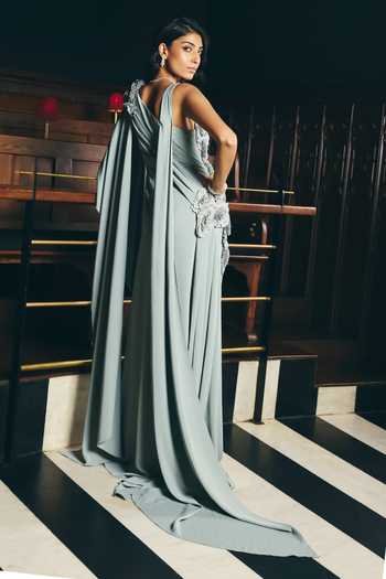 Supria Munjal Applique Draped Gown 