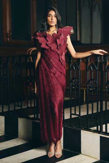 Supria Munjal Ruffle Cascade Dress 