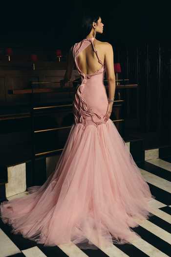 Supria Munjal Tulle Fishtail Gown 