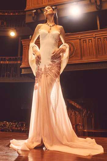 Shop Supria Munjal Pink Crepe, Tulle Embroidery Sweetheart Neck Sculpted Corset Gown Online at Aza Fashions Shop_Supria Munjal_Pink Crepe, Tulle Embroidery Sweetheart Neck Sculpted Corset Gown _Online_at_Aza_Fashions