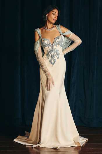 Supria Munjal Grey Crepe Embroidery Sweetheart Neck Draped Gown Online at Aza Fashions Supria Munjal_Grey Crepe Embroidery Sweetheart Neck Draped Gown _Online_at_Aza_Fashions