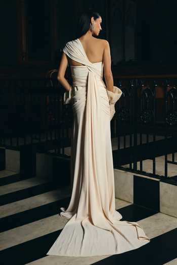 Supria Munjal Ruched Draped Dress 