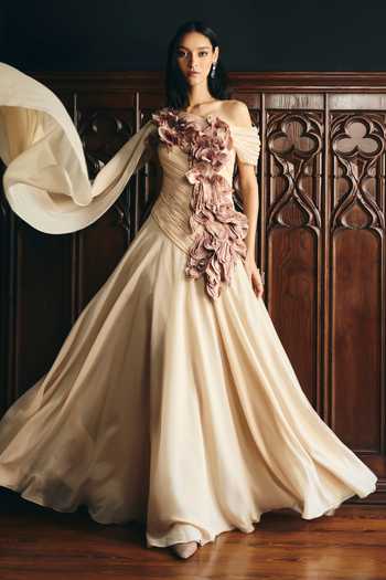 Supria Munjal Couture Petal Applique Work Gown 