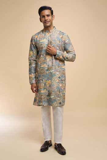 Shop Arihant Rai Sinha Multi Color Cotton Printed Kurta And Pant Set Shop_Arihant Rai Sinha_Multi Color Cotton Printed Kurta And Pant Set