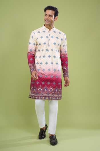 Shop Arihant Rai Sinha Off White Cotton Embroidered Kurta And Pant Set Shop_Arihant Rai Sinha_Off White Cotton Embroidered Kurta And Pant Set