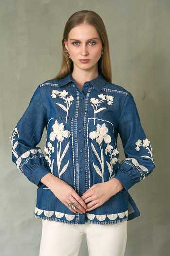 RANNA GILL Tavi Denim Top