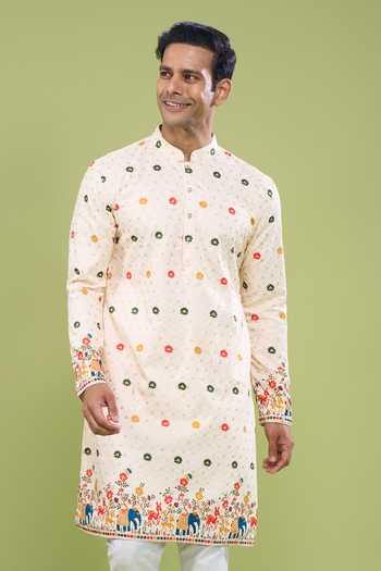 Arihant Rai Sinha Embroidered Cotton Kurta Set 
