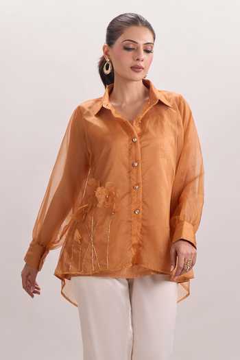 Naintara Bajaj Floral 3D Embroidered Shirt & Pant Set