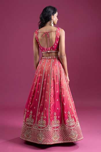 Samyukta Singhania Sequins Embroidered Tissue Lehenga Set With Dupatta 