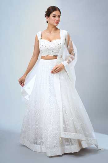 Samyukta Singhania Embroidered White Lehenga Set 