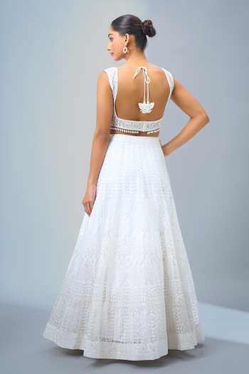 Samyukta Singhania Embroidered White Lehenga Set 