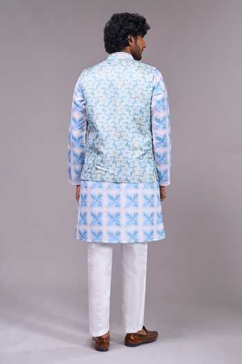 Arihant Rai Sinha Bundi & Geometric Pattern Kurta Set 