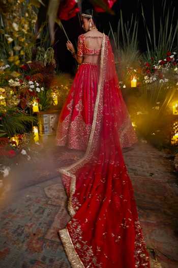 Amaltas Couture Aari Embroidered Bridal Lehenga Set 