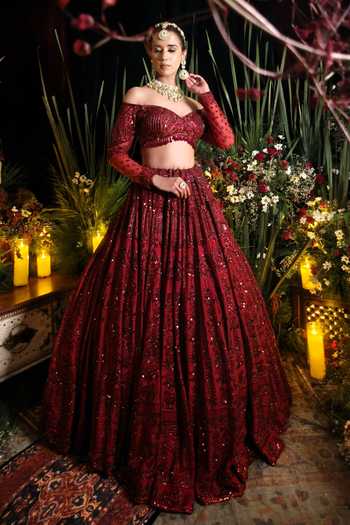 Amaltas Couture Raw Silk Bridal Lehenga Set 