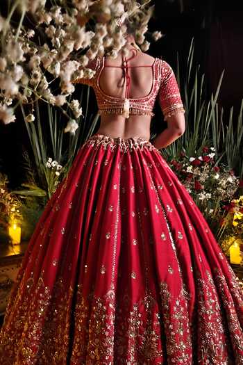 Amaltas Couture Moti Embroidered Bridal Lehenga Set 