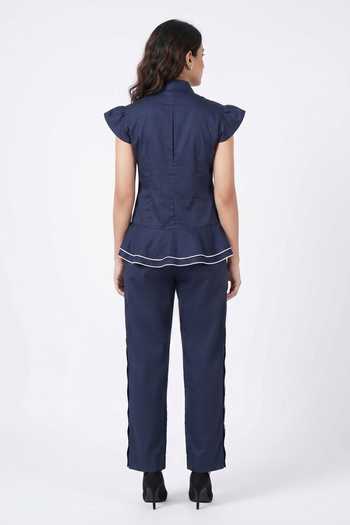 Escape By Aishwarya Waterfall Double Draped Top & Pant Co-ord Set 