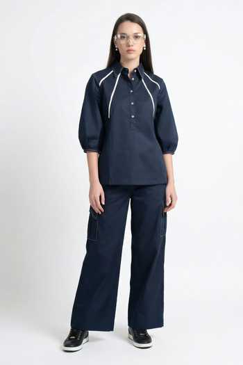 Escape By Aishwarya Sporty Pipen Top & Pant Co-ord Set 