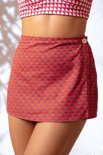 Buy Nautanky Pink Neoprene Sweetheart Neck Rose Printed Top And Skorts Set Buy_Nautanky_Pink Neoprene Sweetheart Neck Rose Printed Top And Skorts Set