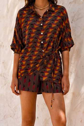 Buy Nautanky Multi Color Crepe Collared Neck Homebar Grey Printed Shirt And Shorts Set Online at Aza Fashions Buy_Nautanky_Multi Color Crepe Collared Neck Homebar Grey Printed Shirt And Shorts Set _Online_at_Aza_Fashions