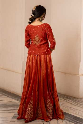 Nimbu Mirchi Nayaab Embroidered Top Lehenga Set 