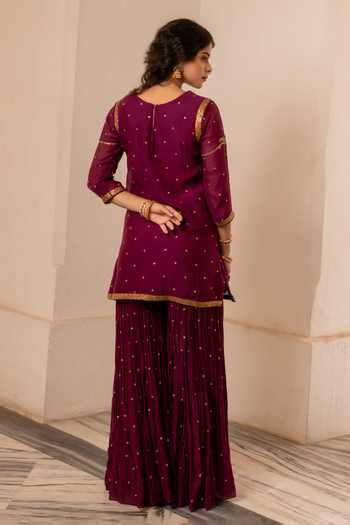 Nimbu Mirchi Salmaaa Embroidered Kurta Sharara Set 