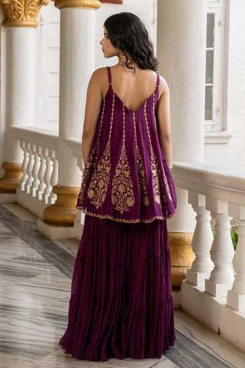 Nimbu Mirchi Gulzar Embroidered Kurta Sharara Set 