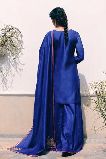 Pink City by Sarika Neel Mor Embroidered Kurta Sharara Set