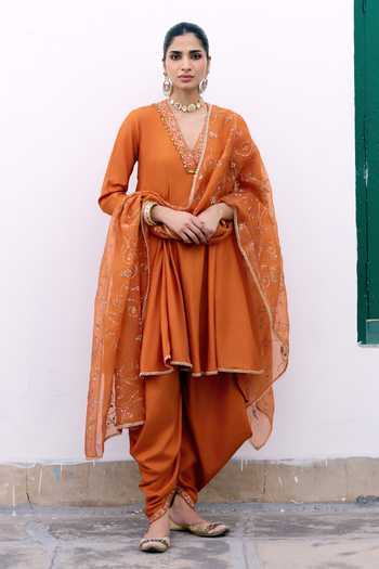 Pink City by Sarika Santari Jaal Embroidered Anarkali Set