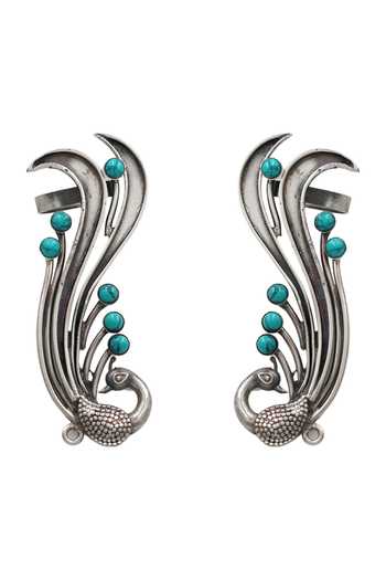Sangeeta Boochra Turquoise Accent Pair of Ear Cuffs 