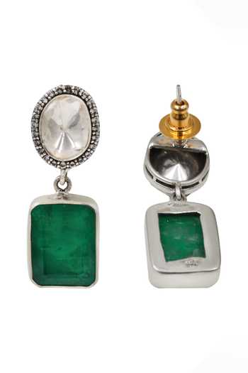 Sangeeta Boochra Green Elegant Stone Drop Earrings Online at Aza Fashions Sangeeta Boochra_Green Elegant Stone Drop Earrings _Online_at_Aza_Fashions
