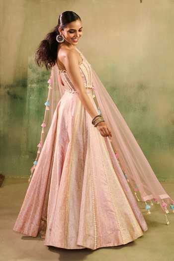 Reeti Arneja Rose Paisley Lehenga Corset Set