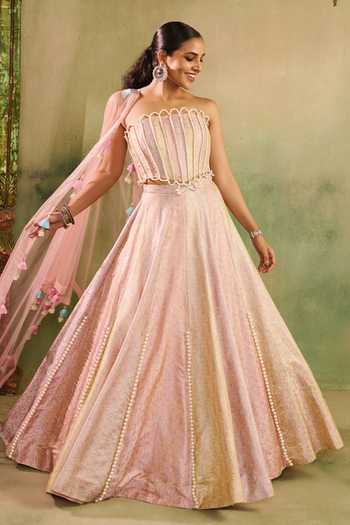 Reeti Arneja Rose Paisley Lehenga Corset Set