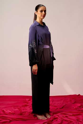 Sakshi Khetterpal Tie Up Shirt & Pant Co-ord Set 
