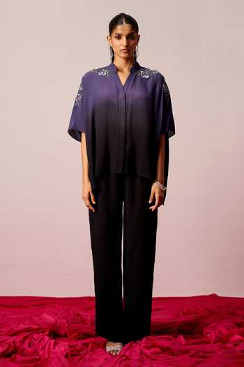 Sakshi Khetterpal Embroidered Shoulder Shirt & Pant Set 