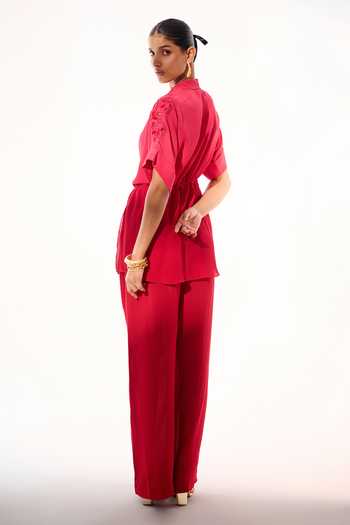 Sakshi Khetterpal String Tie-up Shirt & Pant Co-ord Set 