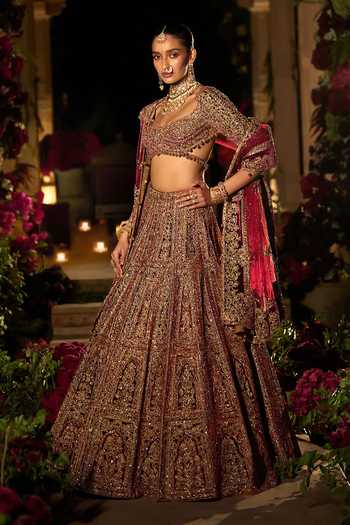 Shop Seema Gujral Purple Velvet, Net Square Neck Zardozi Work Bridal Lehenga Set Online at Aza Fashions Shop_Seema Gujral_Purple Velvet, Net Square Neck Zardozi Work Bridal Lehenga Set _Online_at_Aza_Fashions