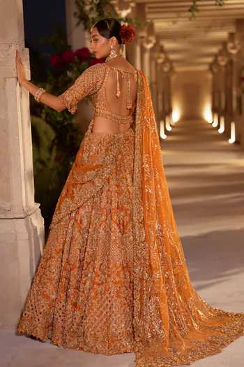 Seema Gujral Zardozi Cutwork Embroidered Bridal Lehenga Set 