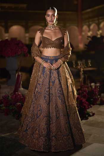 Seema Gujral Paisley Embroidered Lehenga Set 